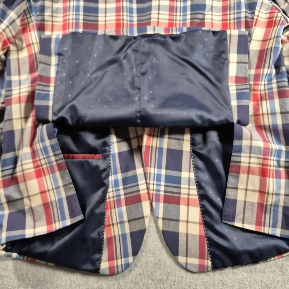 Tommy Hilfiger Mens Plaid 100% Cotton Multi-color 2 Btn Blazer Sport Coat 46R - Picture 7 of 10